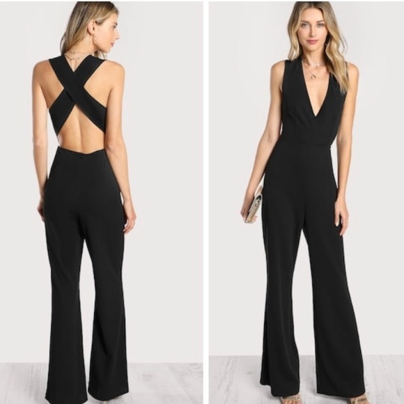 Pants - Stunning Dressy ⭐️ Jump Suit with Criss Cross Back